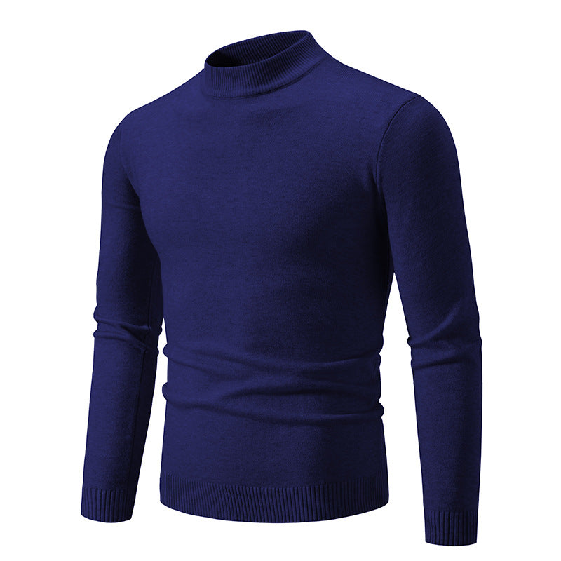 Pull-over Homme Maille Fine Col Montant Élégant