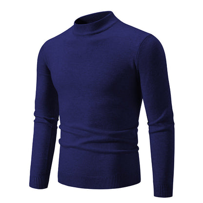 Pull-over Homme Maille Fine Col Montant Élégant