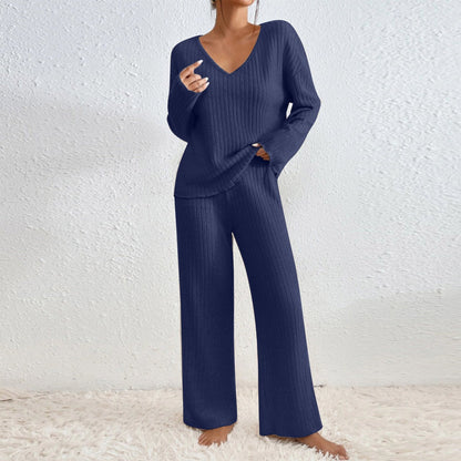 Ensemble de détente tricoté confortable pour femmes, design moderne
