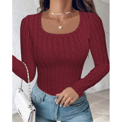 Haut à manches longues pour femmes, motif texturé, élégant