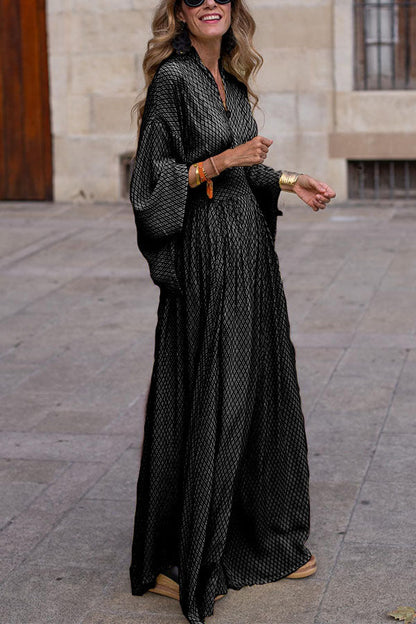 Robe longue élégante pour femme à manches amples