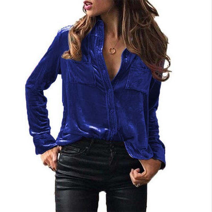 Chemisier élégant en satin brodé pour femme