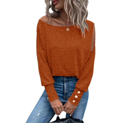 Top femme épaules dénudées à boutons Design élégant