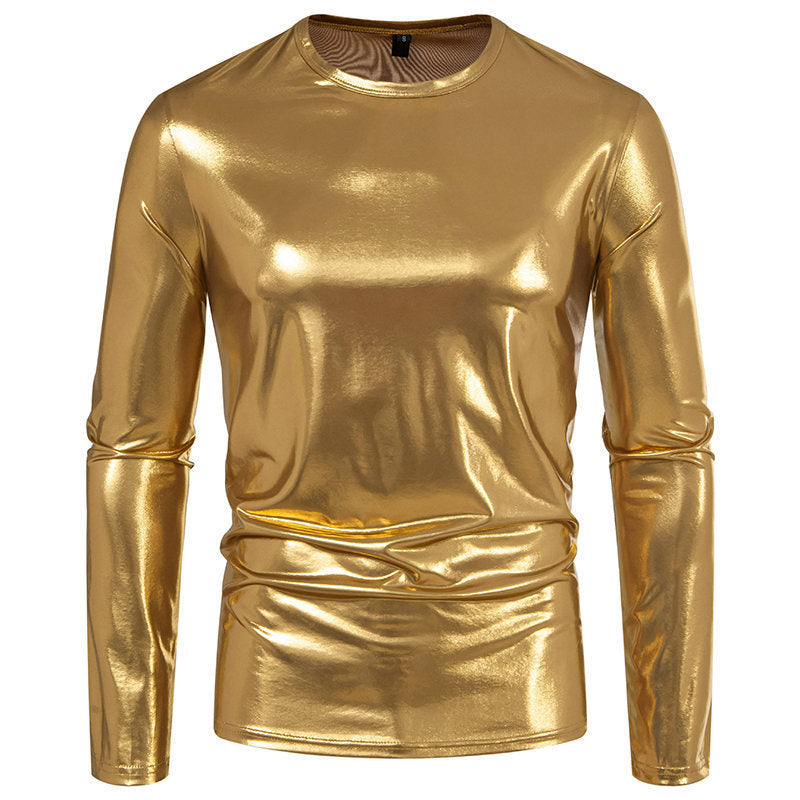 T-shirt à manches longues pour homme Coton stretch brillant