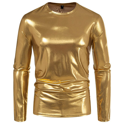 T-shirt à manches longues pour homme Coton stretch brillant