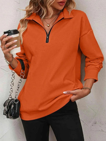 Sweat-shirt Femme Décontracté Fermeture Éclair Sportif