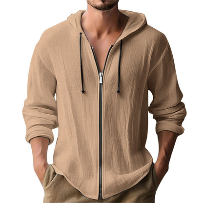 Veste à capuche pour hommes, style moderne avec fermeture éclair