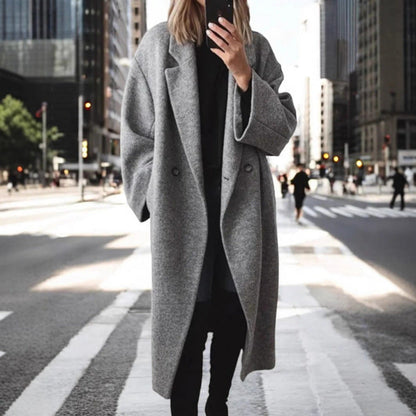Manteau en laine oversize pour femme, élégant et chaud