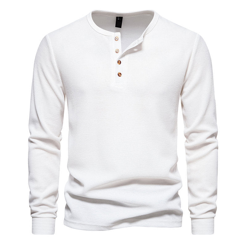 T-shirt homme manches longues texturé moderne à boutons