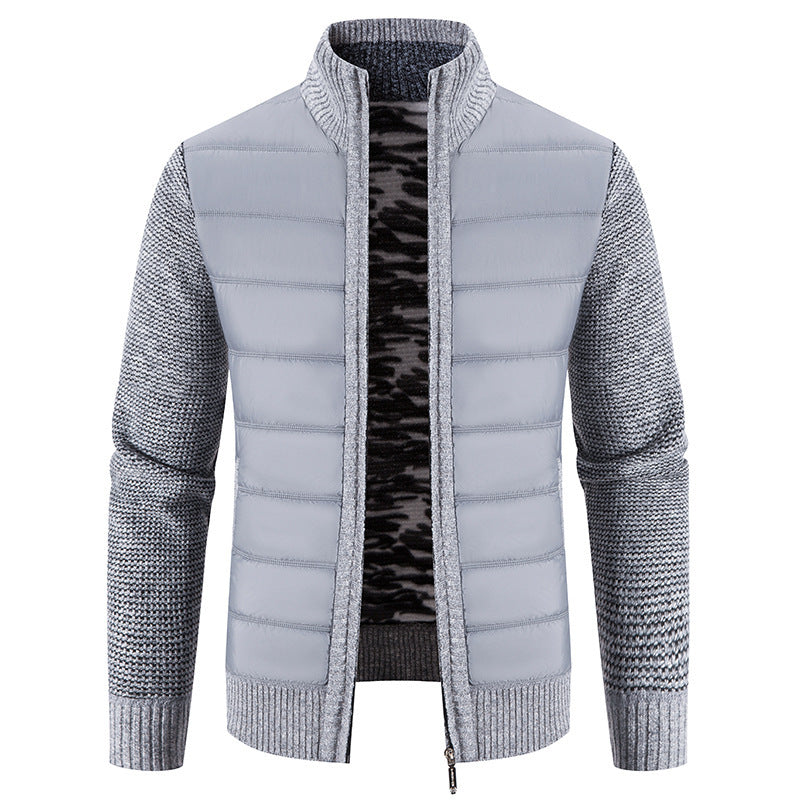 Doudoune matelassée pour homme, motif tricot moderne