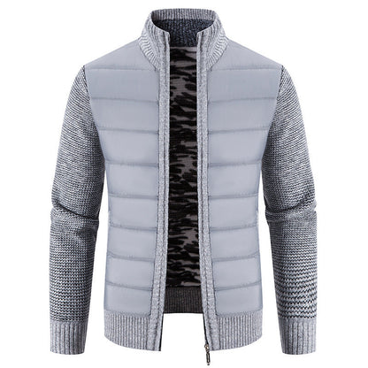Doudoune matelassée pour homme, motif tricot moderne