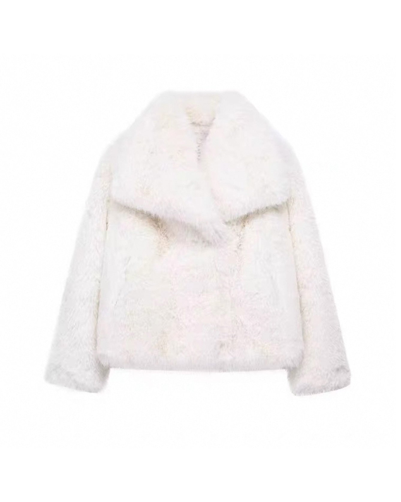 Veste en peluche douce Coupe courte Grand revers