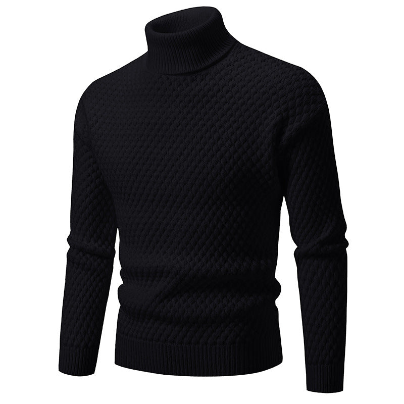 Pull roulé structuré pour homme Style moderne