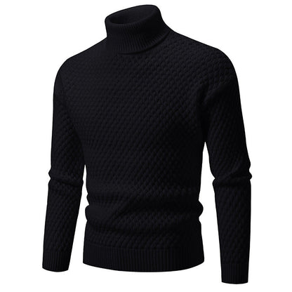 Pull roulé structuré pour homme Style moderne