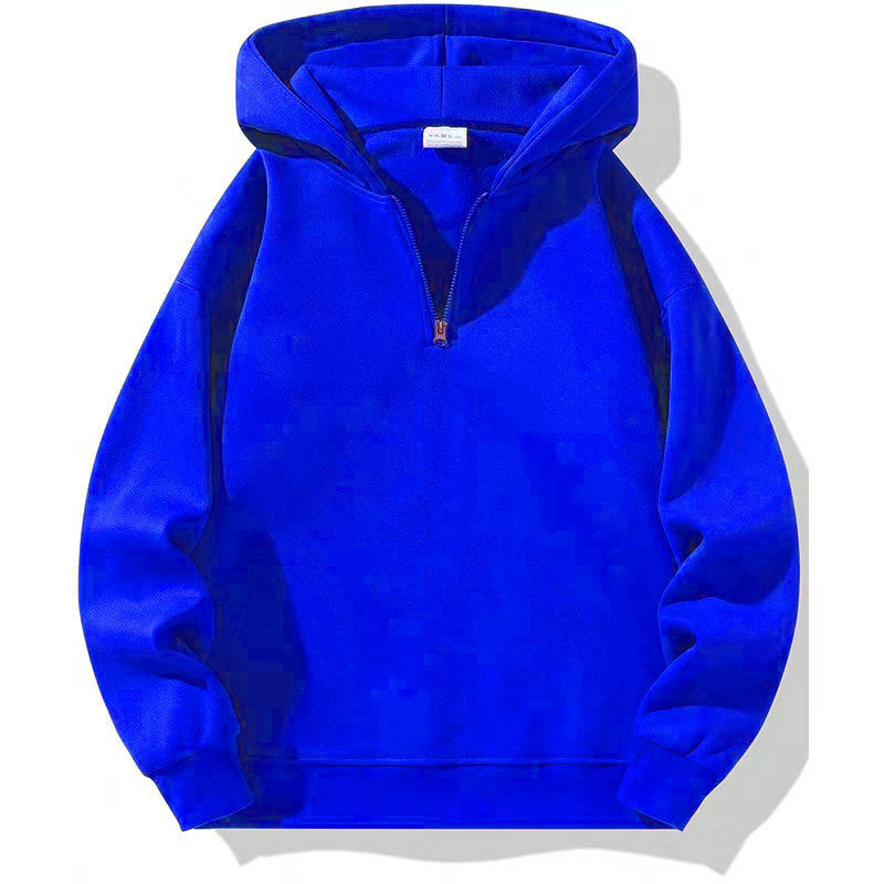 Sweat-shirt sport homme capuche demi-zip