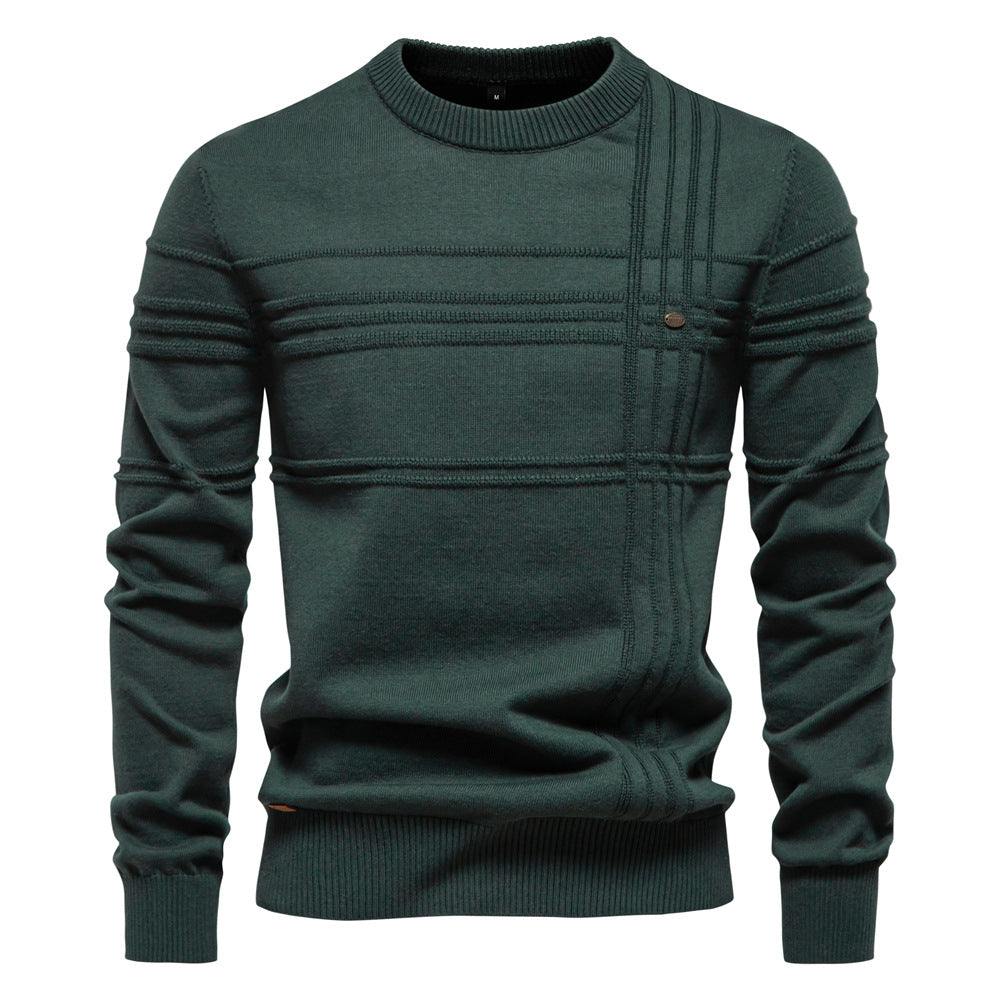 Pull en tricot pour homme, design moderne texturé, coupe confortable