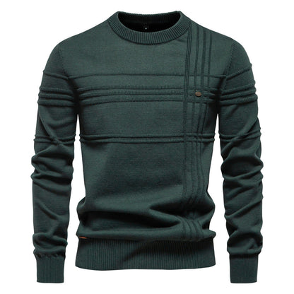 Pull en tricot pour homme, design moderne texturé, coupe confortable