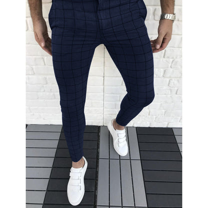 Pantalon de costume homme slim carreaux moderne