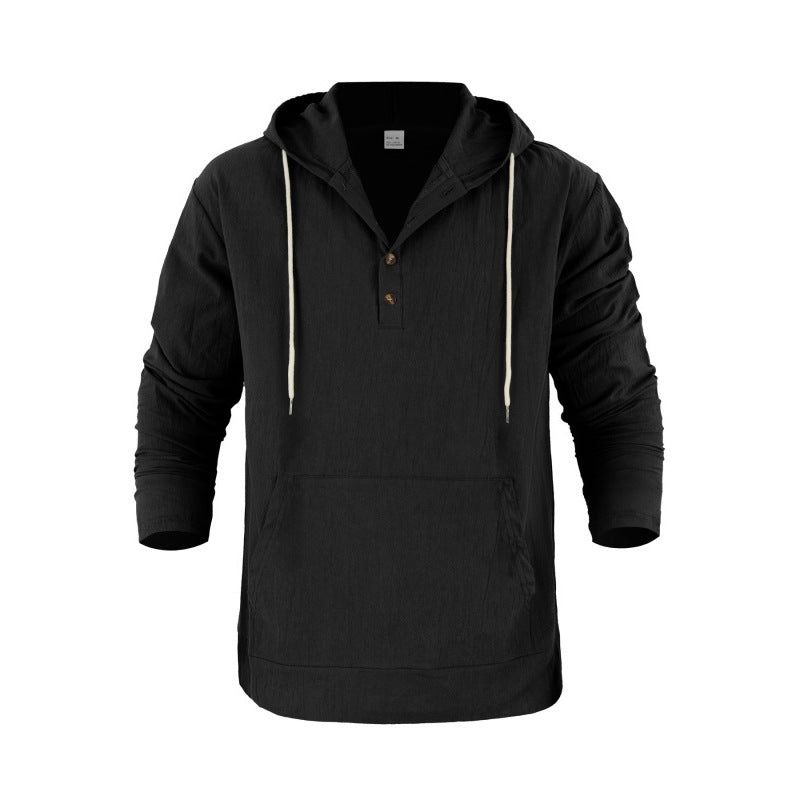 Sweat à capuche pour homme avec poches et boutons