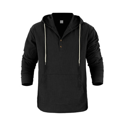 Sweat à capuche pour homme avec poches et boutons