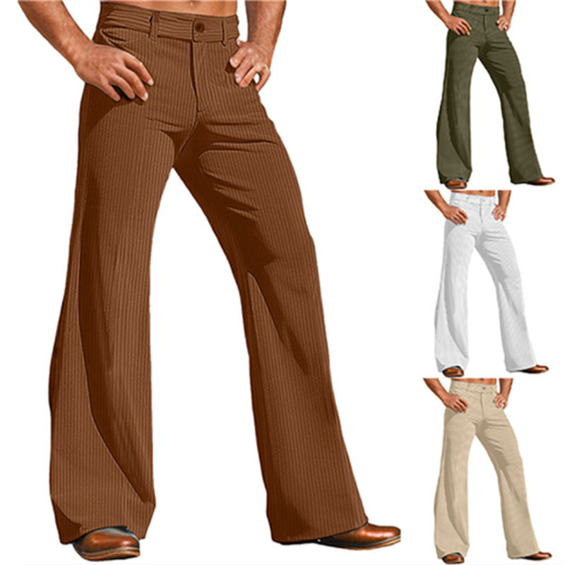 Herren Vintage-Hose Flare-Stil Streifenmuster Elegante Hose - IdealeKleiden