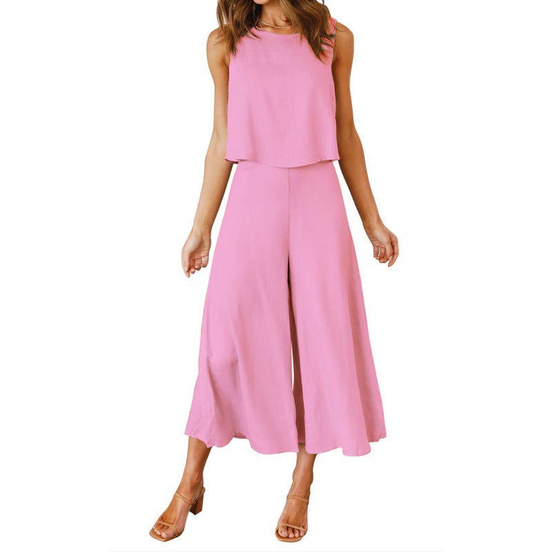 Combinaison élégante fluide jambe large pour femme