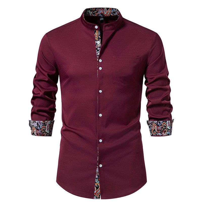 Chemise Homme Manches Longues Design Paisley Moderne