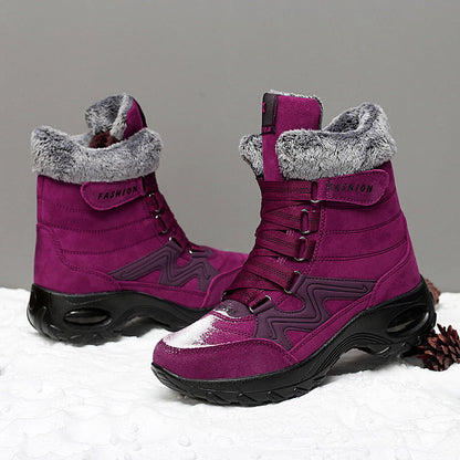 Bottes d'hiver pour femme douillettes, chaudes et antidérapantes