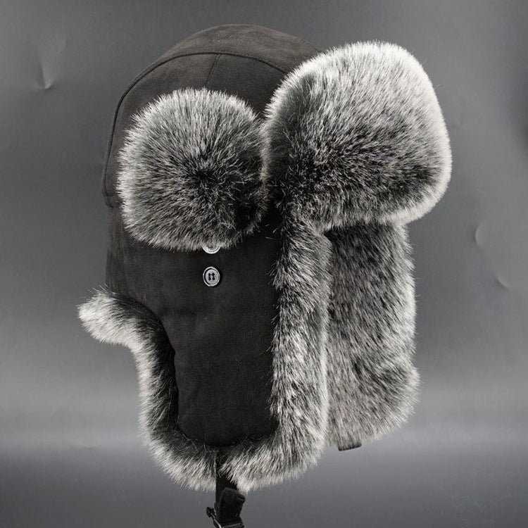 Bonnet femme fausse fourrure protège-oreilles chaud élégant