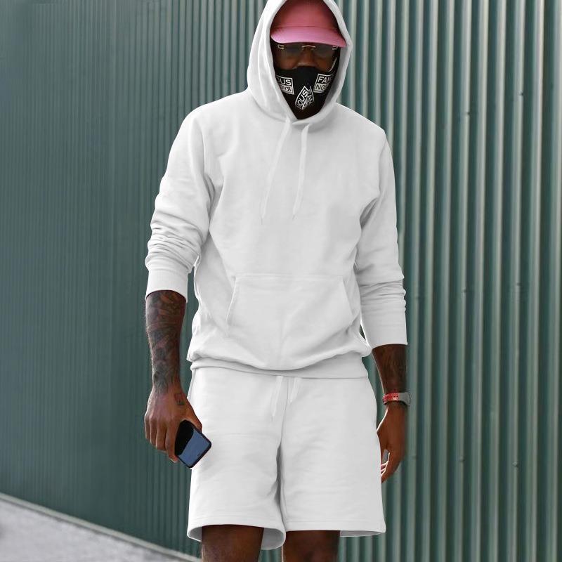 Ensemble de sport pour hommes, sweat à capuche, short, confortable