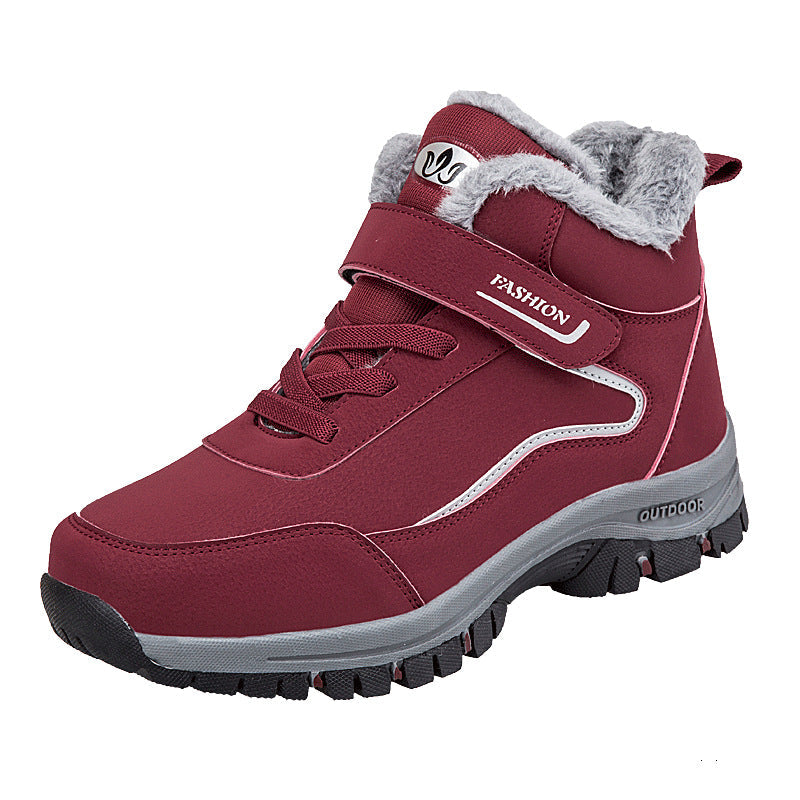 Chaussures de randonnée femme chaudes fourrées Velcro