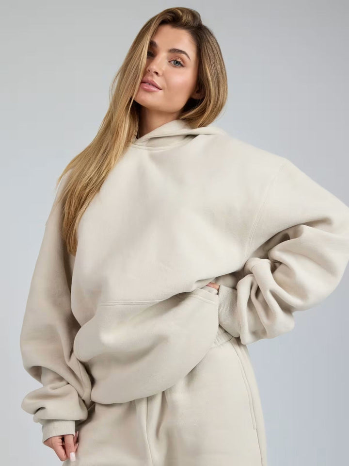 Sweat-shirt à capuche pour femme Coupe décontractée Oversize Poche kangourou