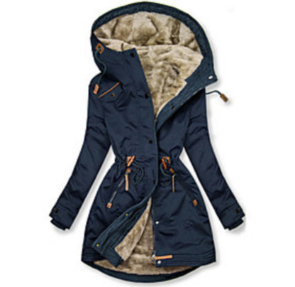 Parka d'hiver pour femmes, doublé polaire, isolé