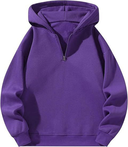 Sweat-shirt sport homme capuche demi-zip