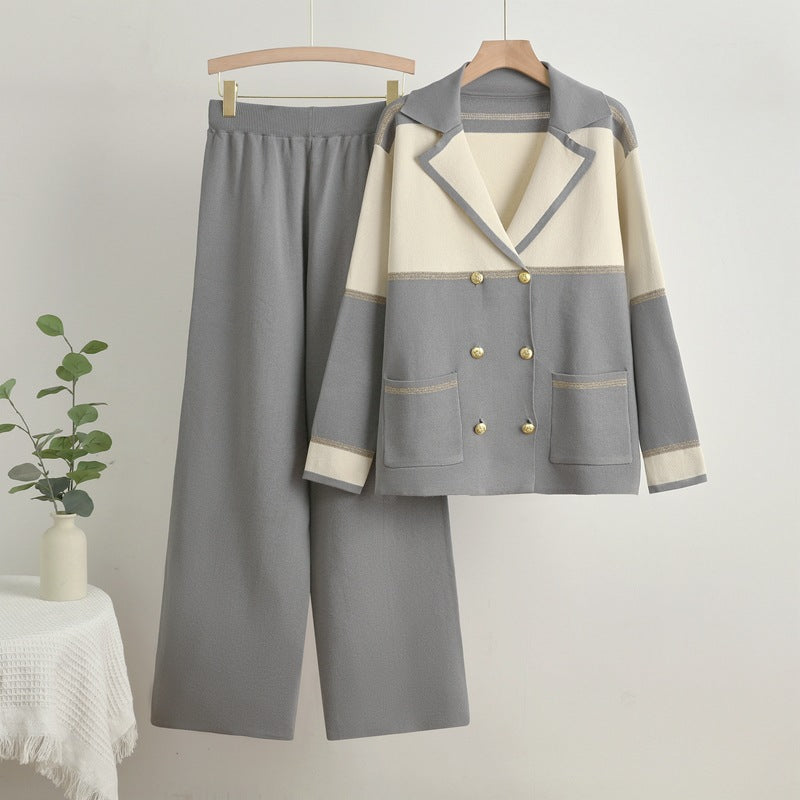Ensemble de survêtement élégant pour femme avec double boutonnage