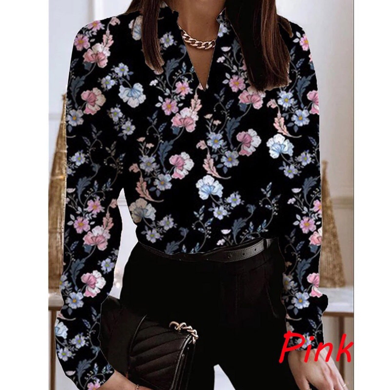 Chemisier Femme Floral Élégant Cintrée