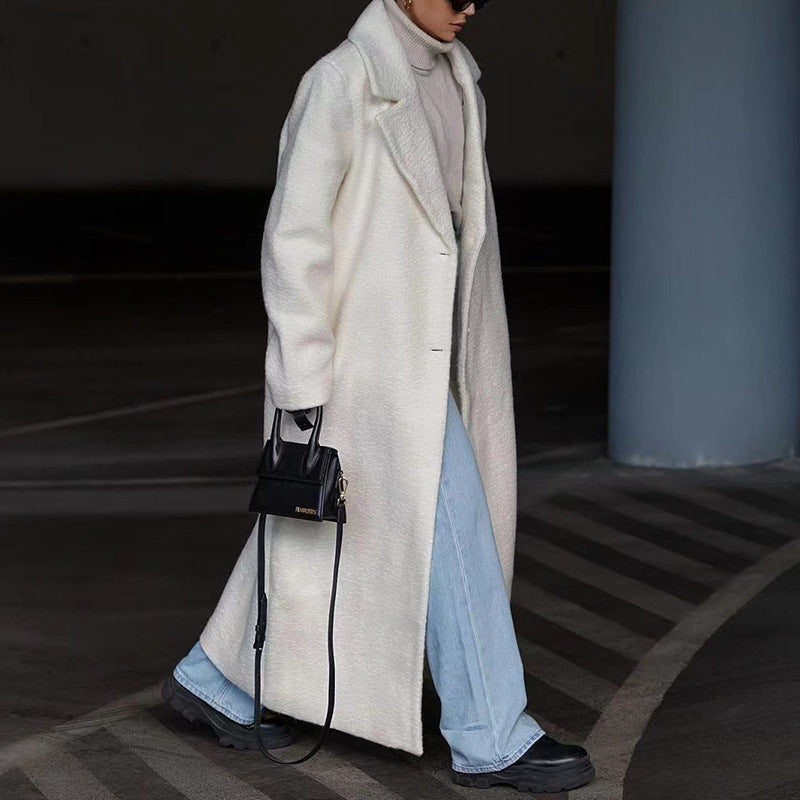 Manteau en laine pour femme Design élégant Col classique
