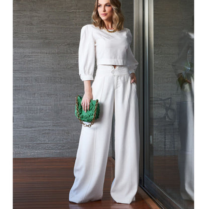 Ensemble chic deux pièces femme : Blouse et Pantalon