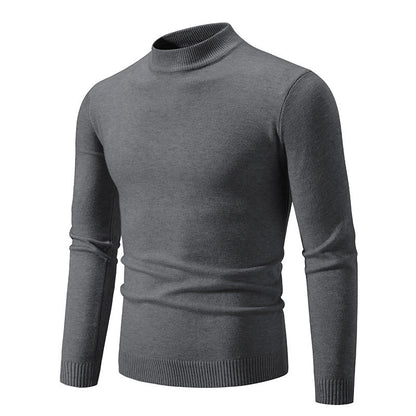 Pull-over Homme Maille Fine Col Montant Élégant