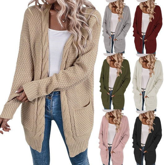 Damen Strickcardigan Großzügig Mit Taschen Elegantes Design - IdealeKleiden