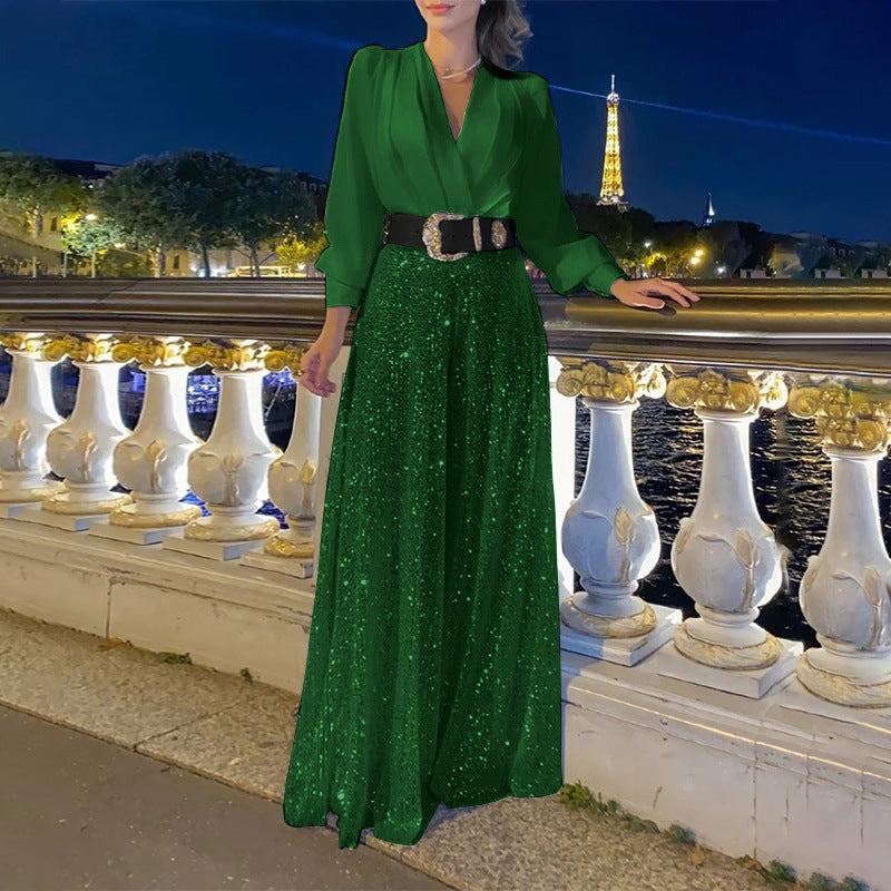 Robe de Soirée Élégante Fleur Scintillante