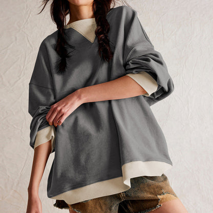 Sweat-shirt Femme Oversize Doux Moderne