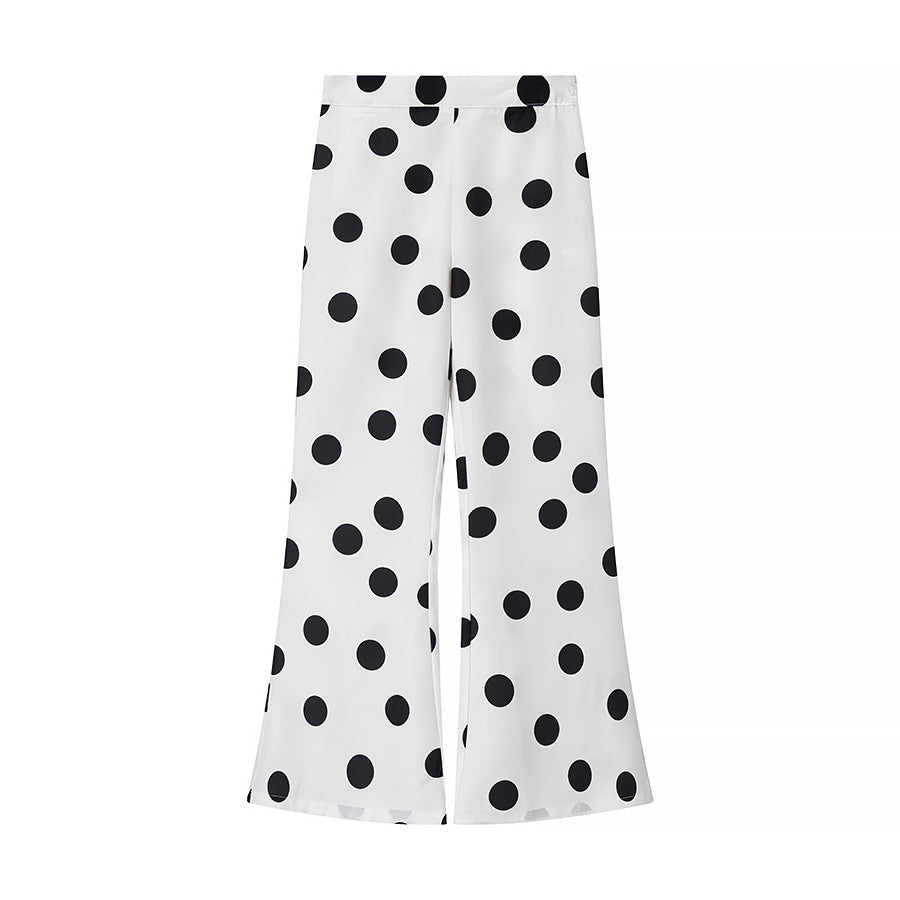 Jupe-culotte ample et confortable à pois pour femme