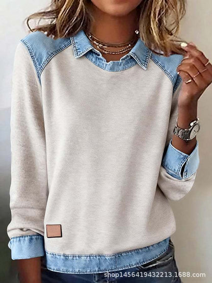Sweat-shirt tendance avec contraste de couleurs