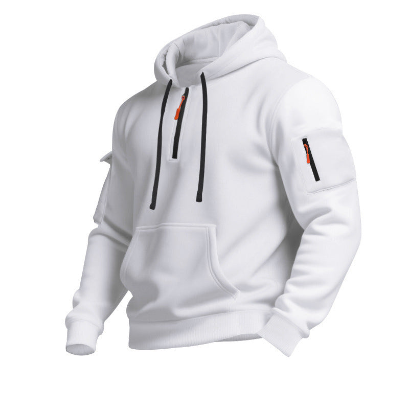 Sweat-shirt sport homme capuche fermeture éclair poches