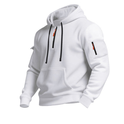 Sweat-shirt sport homme capuche fermeture éclair poches