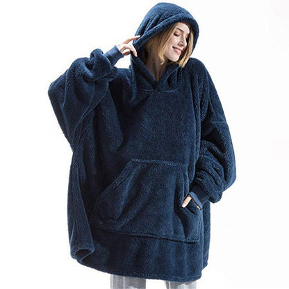 Sweat à capuche oversize doux en polaire pour femme