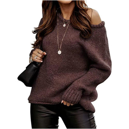 Pull femme épaules dénudées design élégant