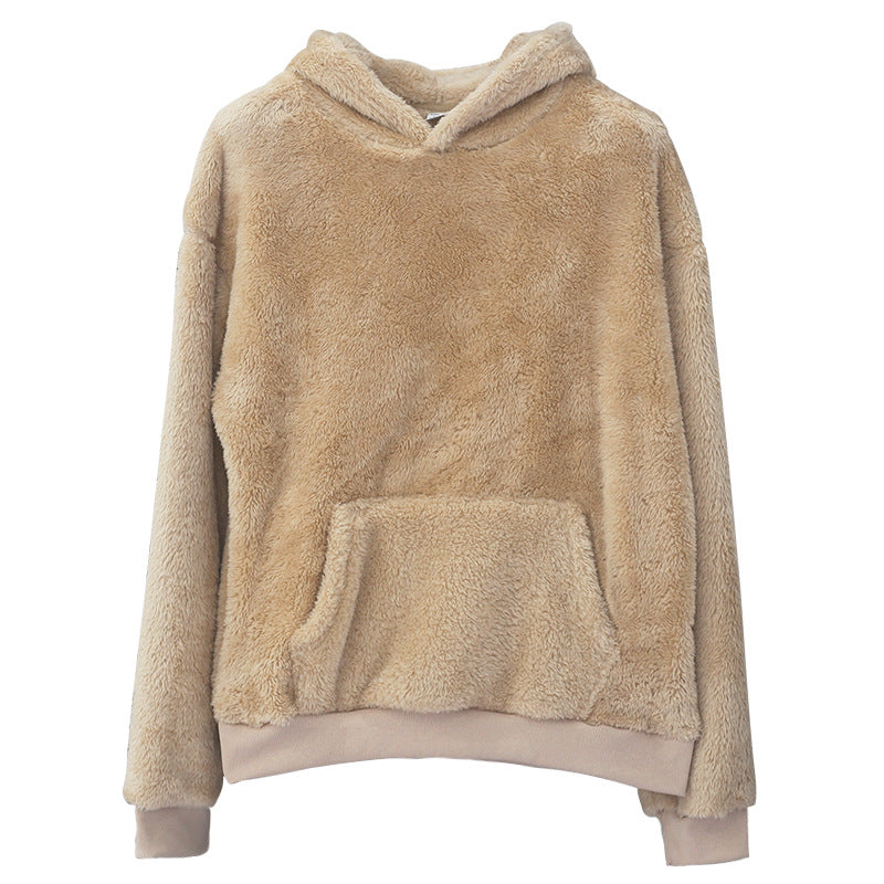 Pull polaire doux pour femme avec capuche