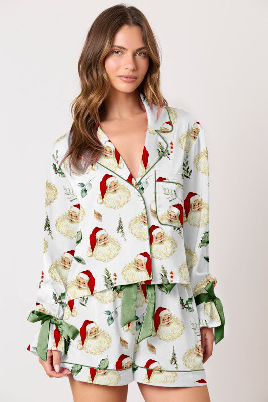 Pyjama de Noël pour femme festif, élégant, à volants
